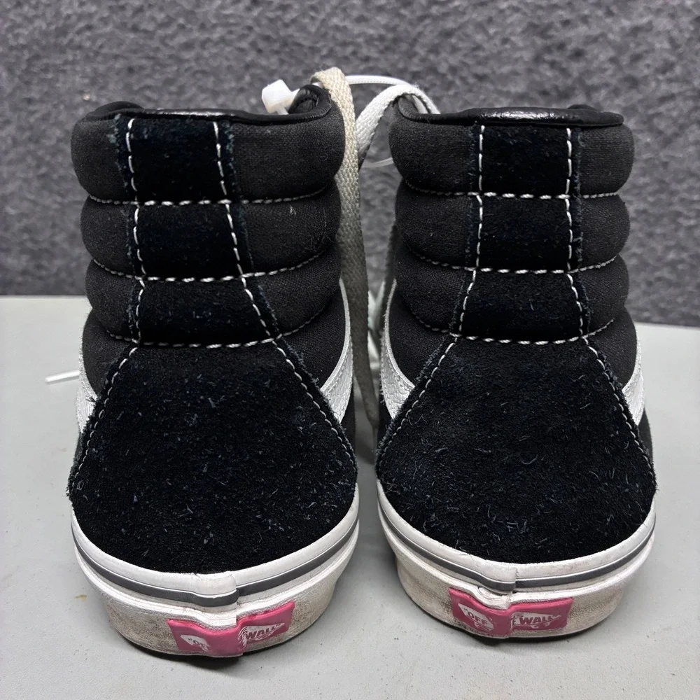 Vans Sk8-Hi Black White High Top Suede Canvas Skate Shoes Womens 9 Mens 7.5 - Picture 3 of 4